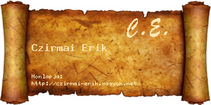 Czirmai Erik névjegykártya
